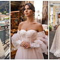 La modella ucraina Rudika indossa i romantici abiti da sposa di “Amore Novias” in Costa d’Amalfi