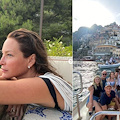 La supermodella Christy Nicole Turlington si rilassa a Positano con la famiglia e gli amici