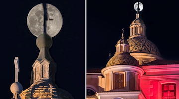 La luna piena in cima alla Collegiata di Atrani: la foto di Carlo De Felice è spettacolare