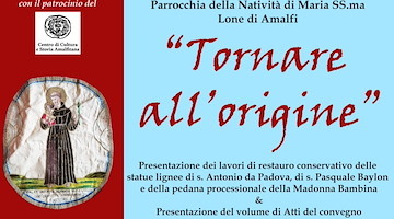 “Tornare all'origine”, 6 settembre a Lone di Amalfi il convegno in occasione della festa patronale